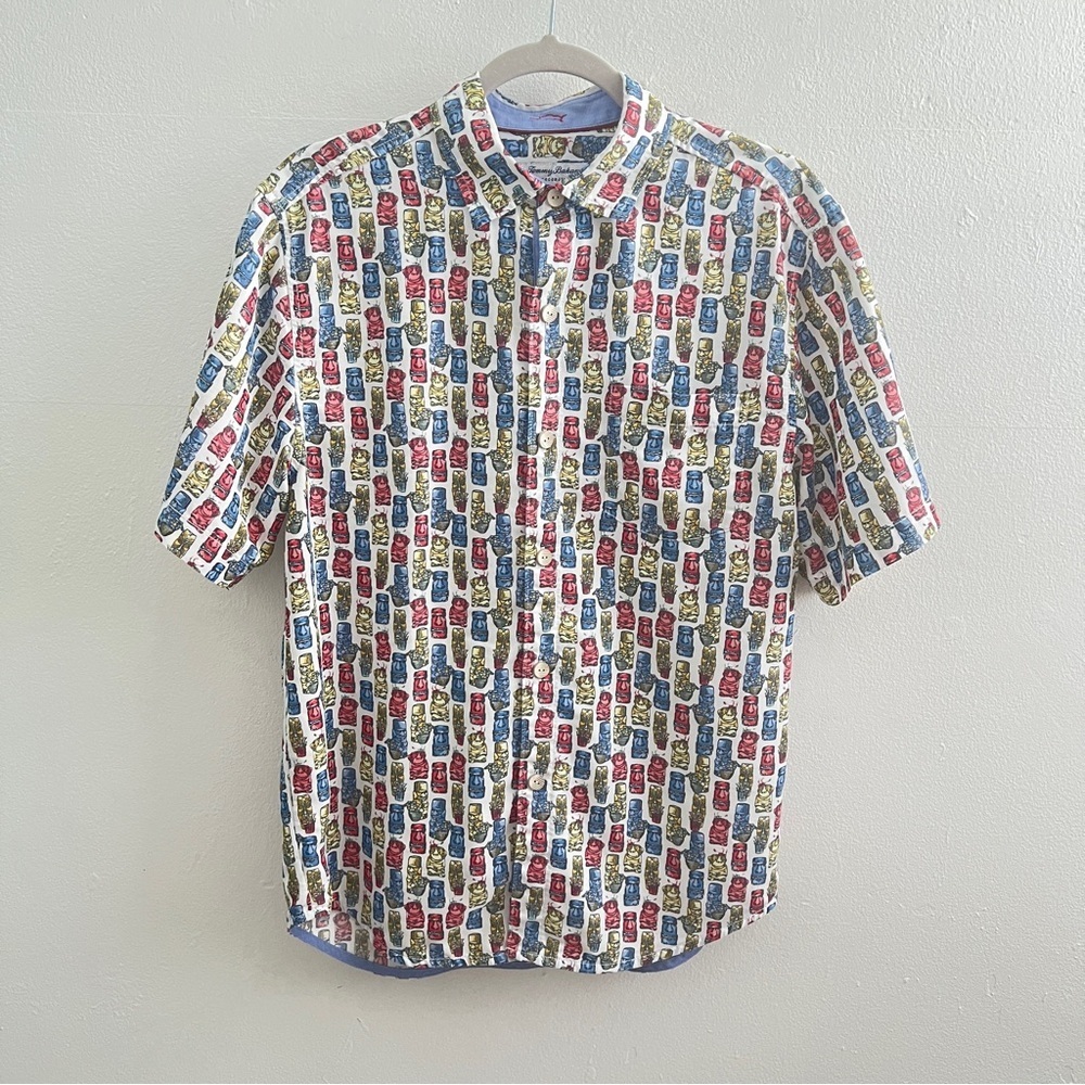 NEW Tommy Bahama HAWAIIAN IslandZone MODAL Camp Shirt Tini Tiki Coconut XSMALL - Picture 5 of 10
